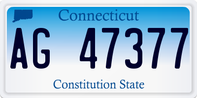 CT license plate AG47377