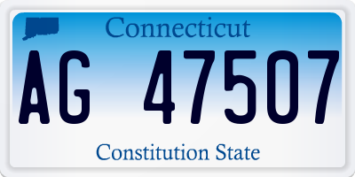 CT license plate AG47507