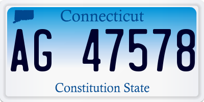 CT license plate AG47578