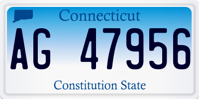 CT license plate AG47956