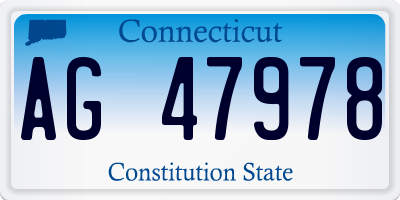 CT license plate AG47978