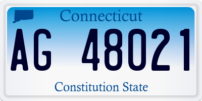 CT license plate AG48021