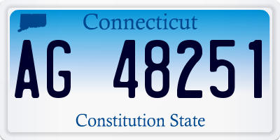 CT license plate AG48251