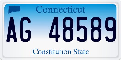 CT license plate AG48589