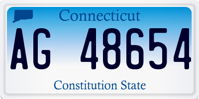 CT license plate AG48654