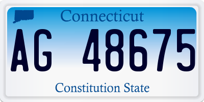 CT license plate AG48675