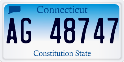 CT license plate AG48747
