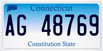 CT license plate AG48769