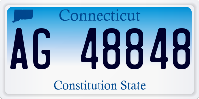 CT license plate AG48848