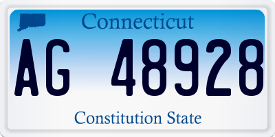 CT license plate AG48928