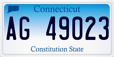 CT license plate AG49023