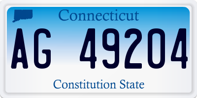 CT license plate AG49204