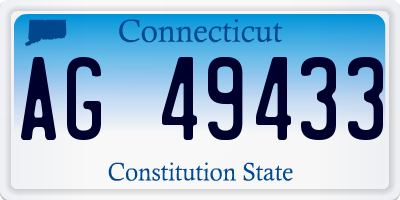 CT license plate AG49433