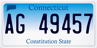 CT license plate AG49457