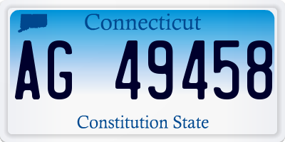 CT license plate AG49458