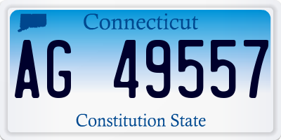 CT license plate AG49557