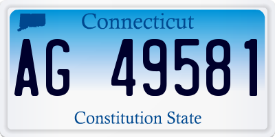CT license plate AG49581