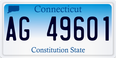 CT license plate AG49601