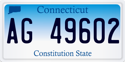 CT license plate AG49602