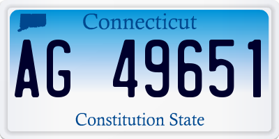 CT license plate AG49651