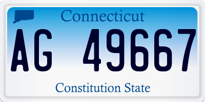 CT license plate AG49667