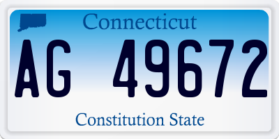 CT license plate AG49672