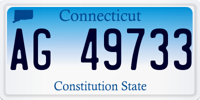 CT license plate AG49733