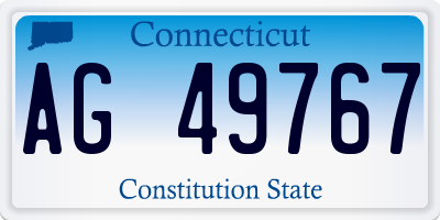 CT license plate AG49767