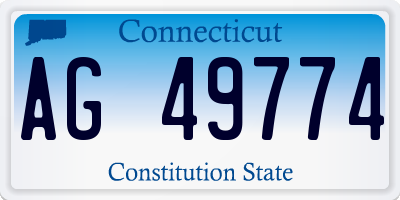 CT license plate AG49774