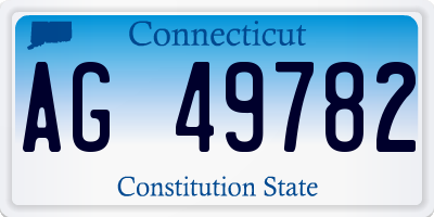 CT license plate AG49782