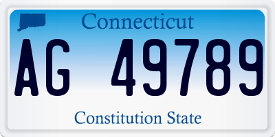 CT license plate AG49789