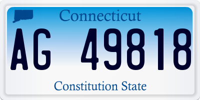 CT license plate AG49818