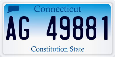CT license plate AG49881