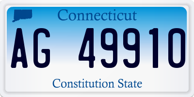 CT license plate AG49910
