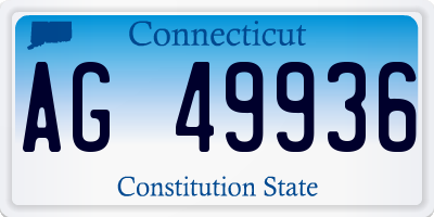 CT license plate AG49936