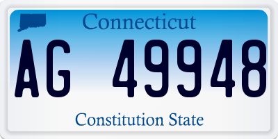 CT license plate AG49948