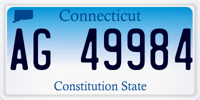 CT license plate AG49984
