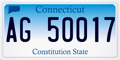 CT license plate AG50017
