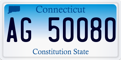 CT license plate AG50080