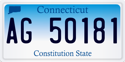 CT license plate AG50181