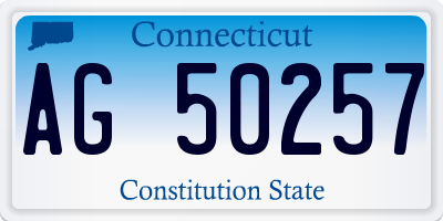 CT license plate AG50257