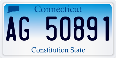 CT license plate AG50891