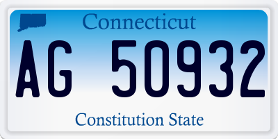 CT license plate AG50932