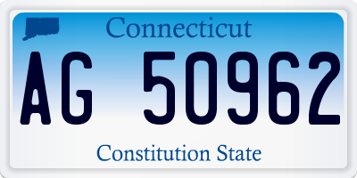 CT license plate AG50962