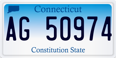 CT license plate AG50974