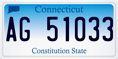 CT license plate AG51033