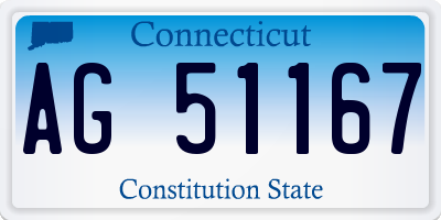 CT license plate AG51167