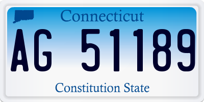 CT license plate AG51189