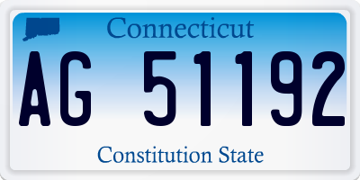 CT license plate AG51192