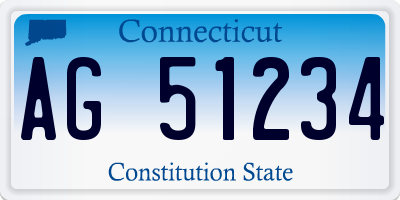 CT license plate AG51234